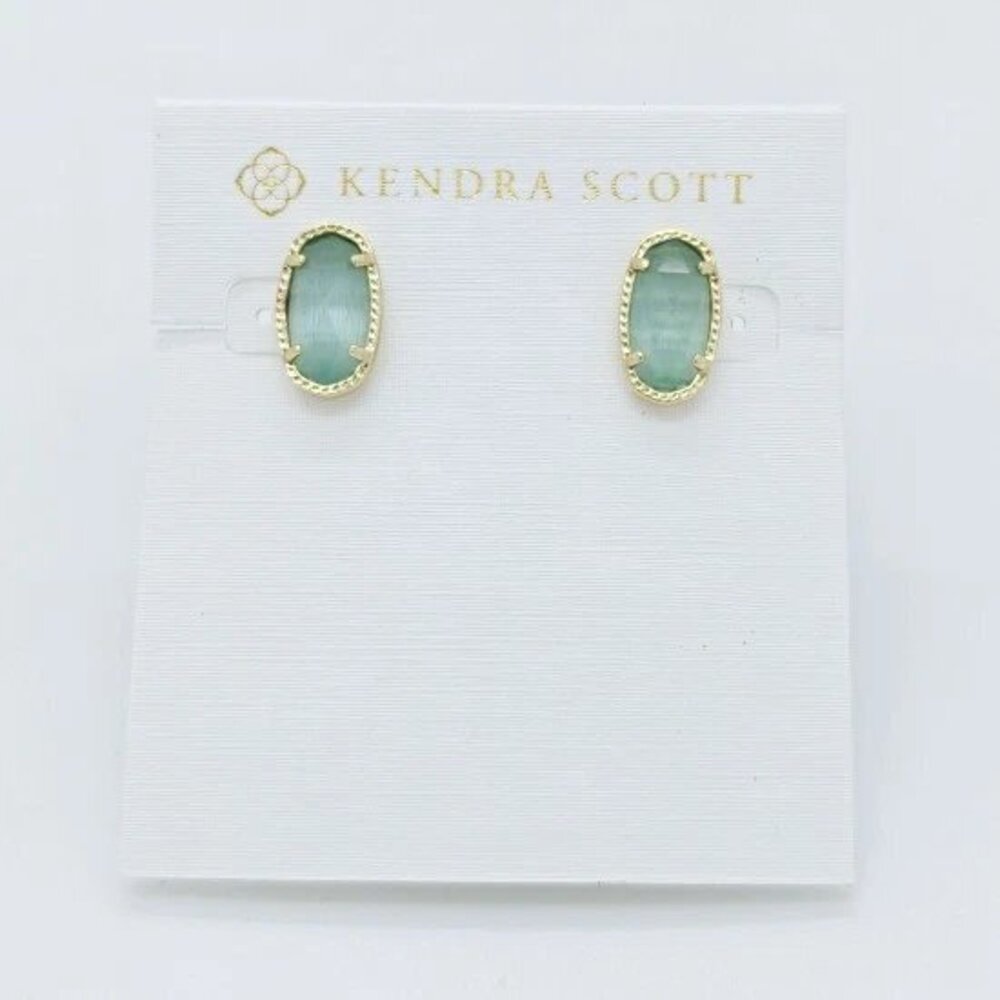 Kendra Scott Ellie Stud Earrings In Light Blue Illusion / Gold